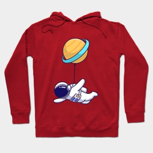 Astronaut Floating Planet Cartoon Hoodie